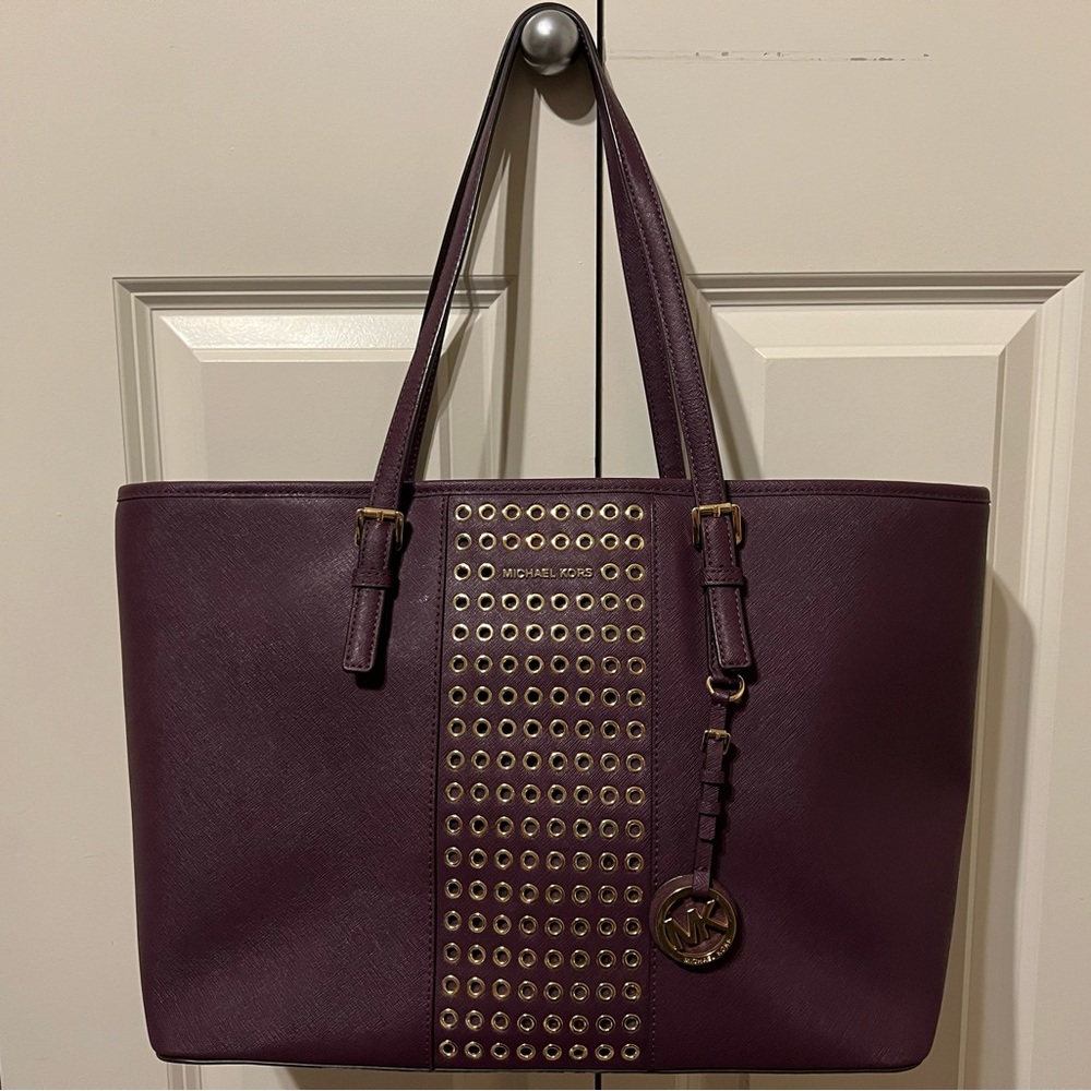 Michael Kors Jet Set Grommet Leather Bag